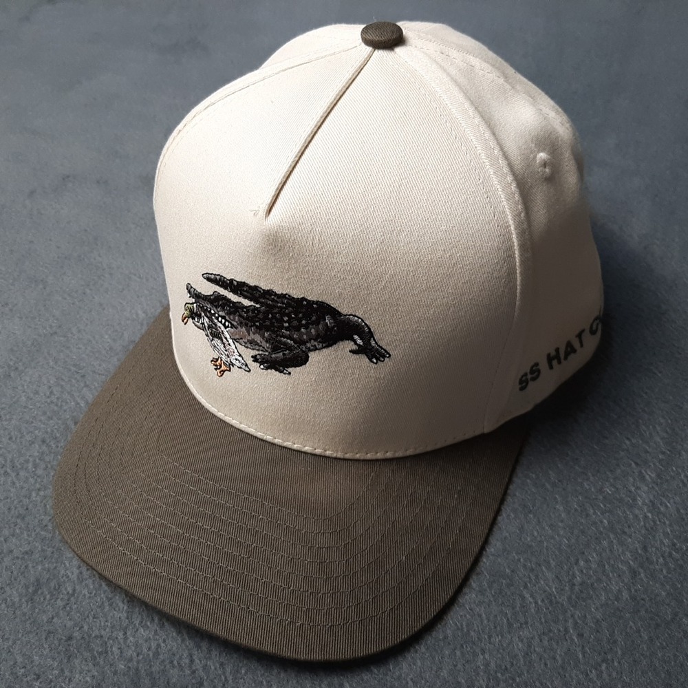 Southern String Hat Cap Men One Size White Creme Snapback Trucker Gator Duck